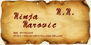 Minja Marović vizit kartica